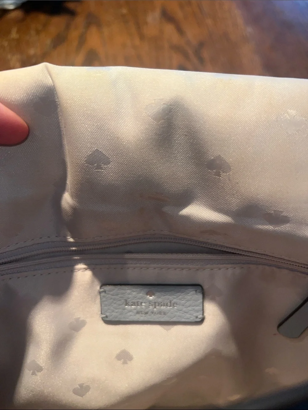 kate spade Pebbled Leather Shoulder Bag in Light Gray